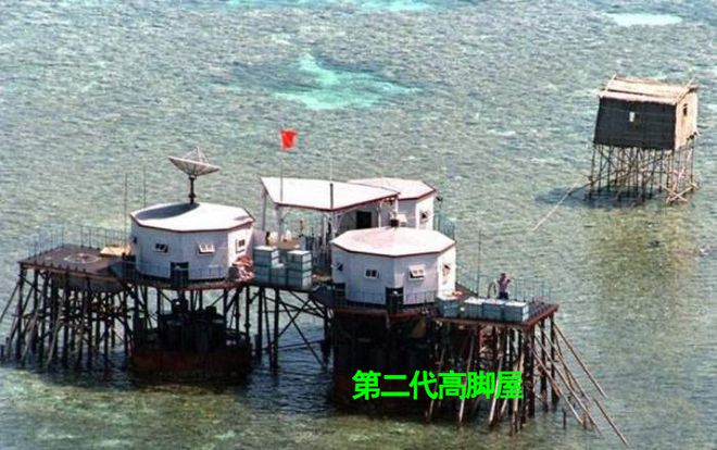 南海渚碧岛经历了四代高脚屋变迁,才发展为岛屿,四代高脚屋介绍